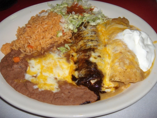 Mole enchilada and enchilada suiza at La Fuente