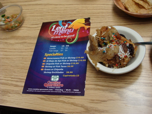 Special Lent menu in 2010