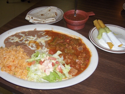 Chile verde and flautas