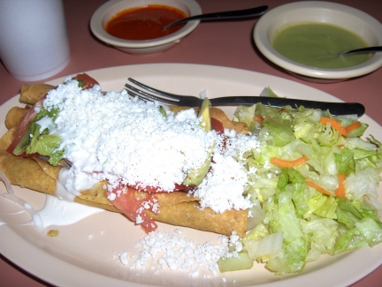 Flautas are the specialty of the house