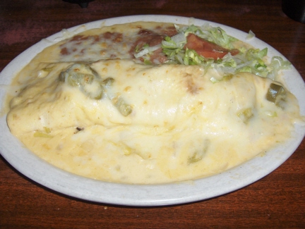 Burrito with green chile