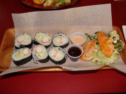 California roll with tempura vegetables