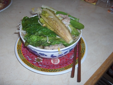 Noodle Soup with Chinese Vegetables and Pickle