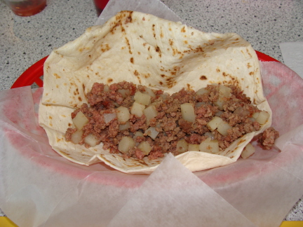 Picadillo burrito