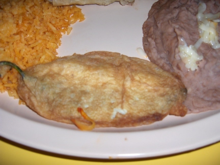Chile Relleno with no sauce on top