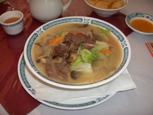 Noodle soup with beef