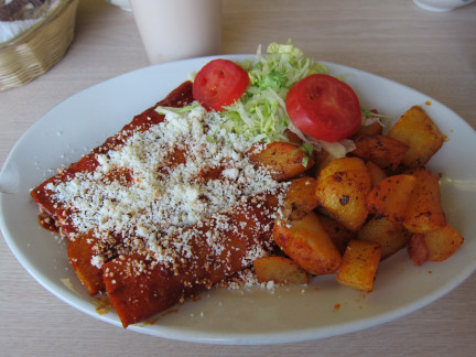 Mexican style green enchiladas