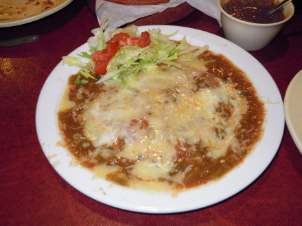 Green enchiladas served flat