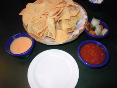 Chips, salsa, and queso