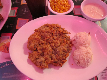 Chicken fried steak with gravy on the side