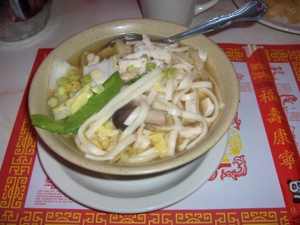 Noodle soup with chicken
