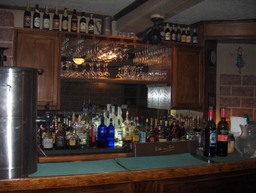 Jutta's bar greets visitors upon entering