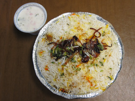 Lamb biryani from Heritage India