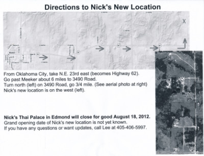 Nick's new location near Meeker, OK