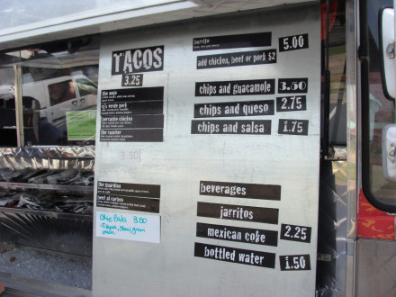 Big Truck Tacos' menu