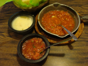 Salsa and cheese sauce