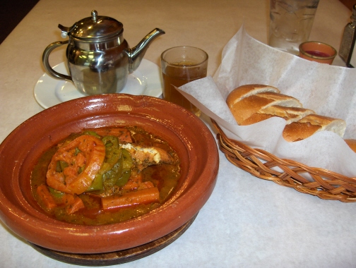 Tajine plate of cobia fish fillet