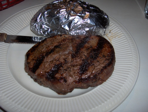 Large fillet and baked potato