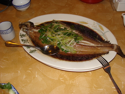 Steamed halibut