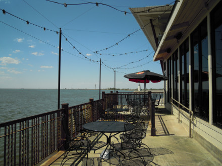 View of Hefner Grill's outdoor patio