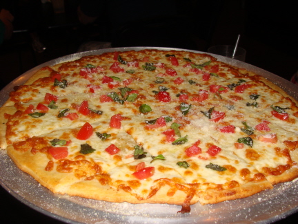 Thin crust margherita pizza