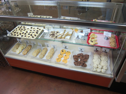 Display case of cookies and other goodies