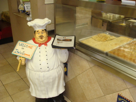 Cheese bread in the counter