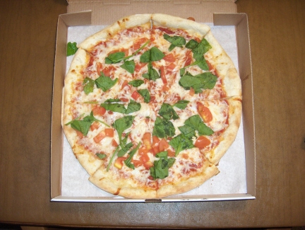 Spinach pizza