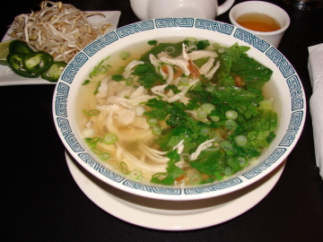 Chicken & rice noodle soup