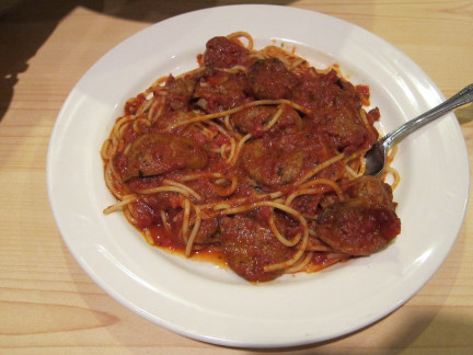 Spaghetti with Italian sausage