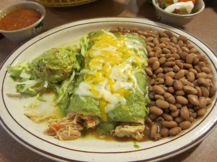 Chicken enchiladas with 'grandma' sauce