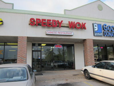 Speedy Wok in the shopping center behind Crest