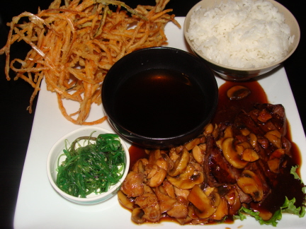 Beef and chicken teriyaki
