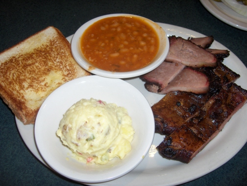 Brisket and rib plate